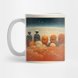 astronauts celebrate halloween on mars Mug